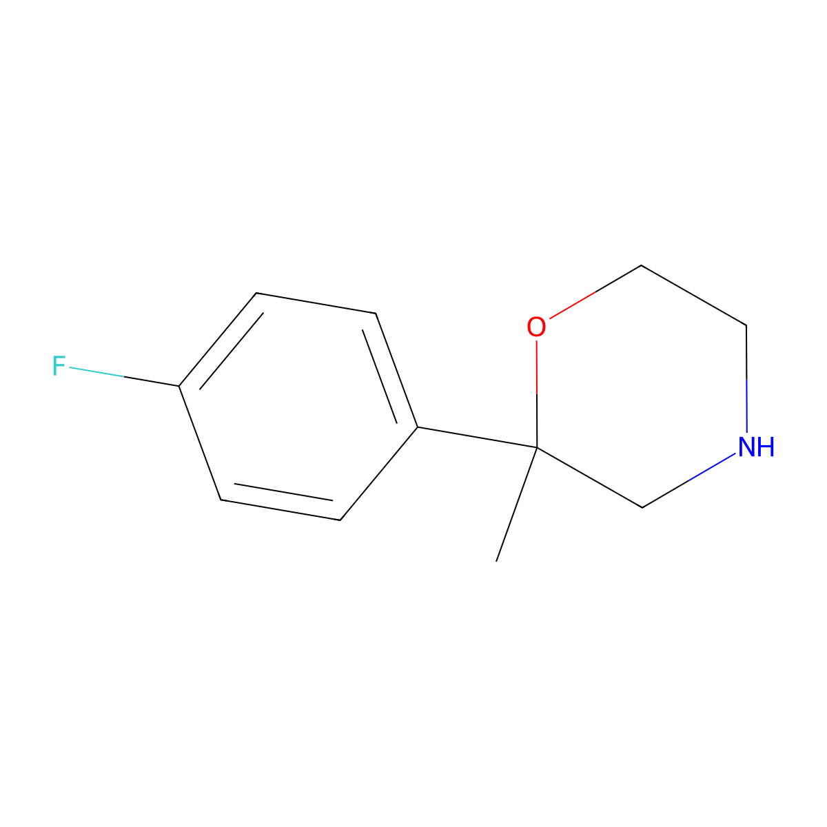 2-(4-Fluorophenyl)-2-methylmorpholine molecular structure, CAS 109461-46-3