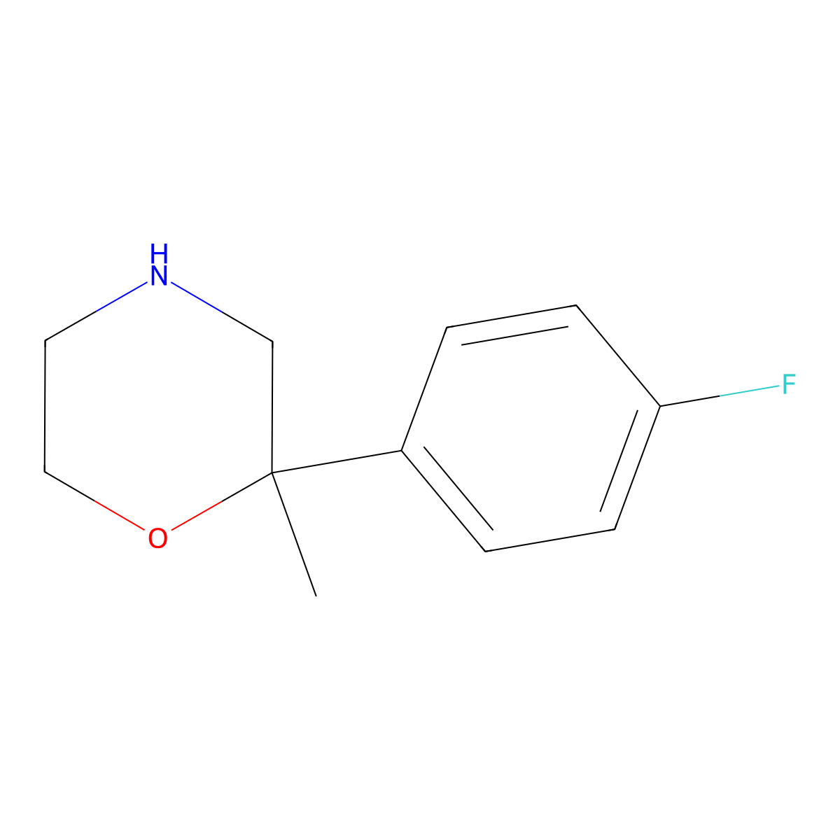 2-(4-Fluorophenyl)-2-methylmorpholine molecular structure, CAS 109461-46-3