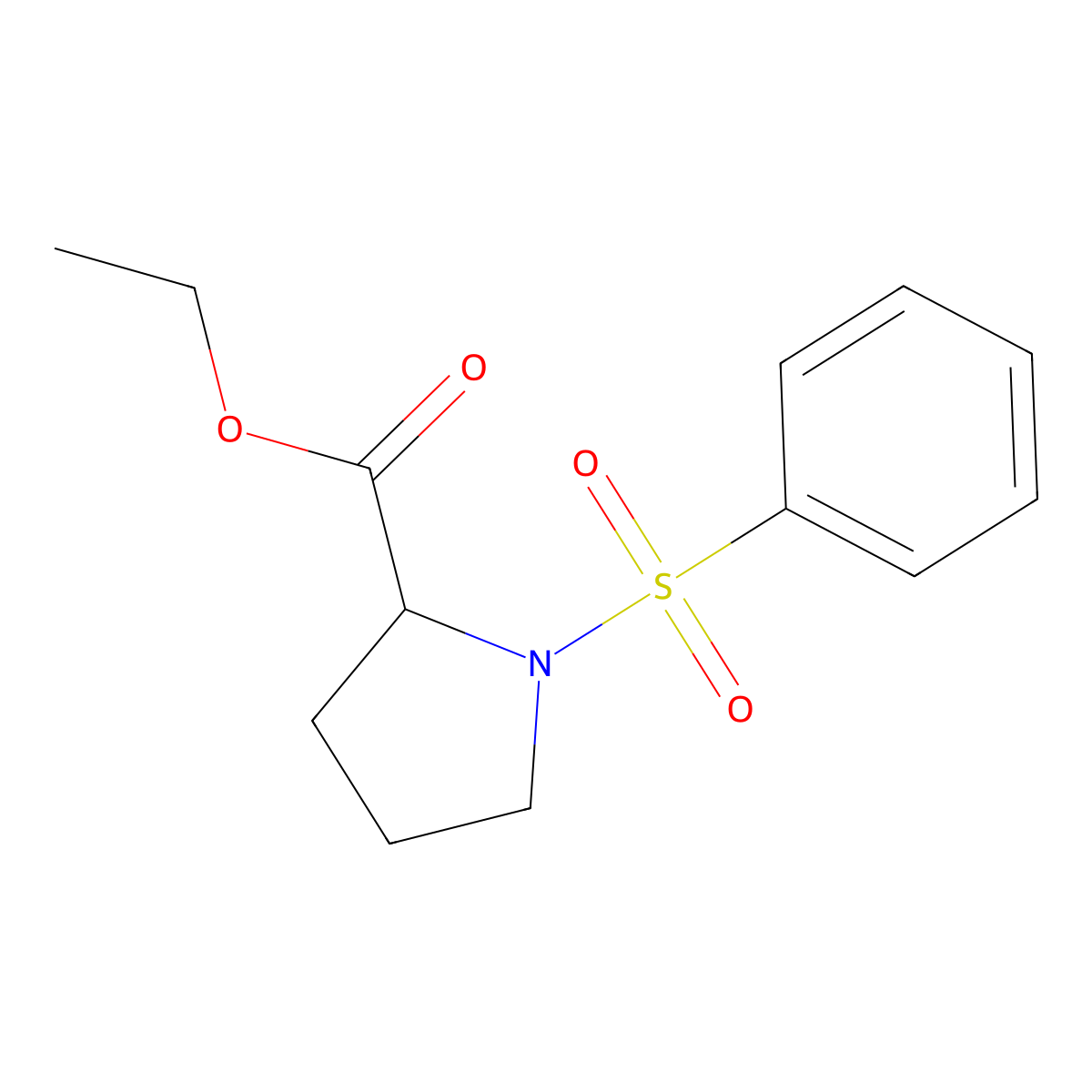 Ethyl 1-(phenylsulfonyl)prolinate molecular structure, CAS 1094619-25-6