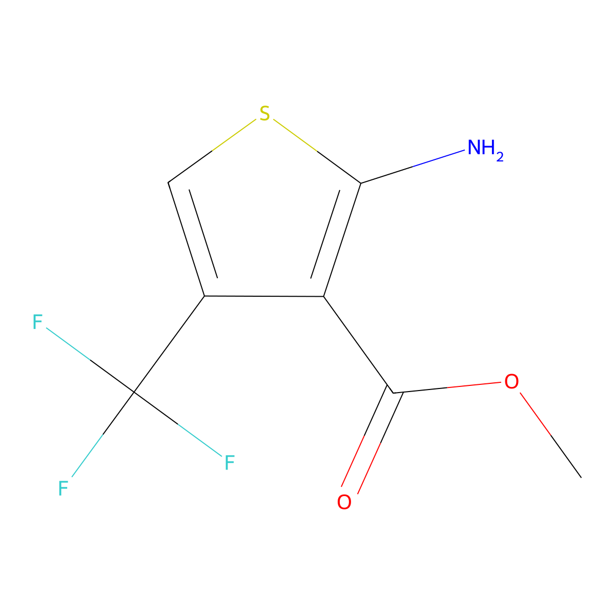 Methyl 2-amino-4-(trifluoromethyl)thiophene-3-carboxylate molecular structure, CAS 1094619-74-5