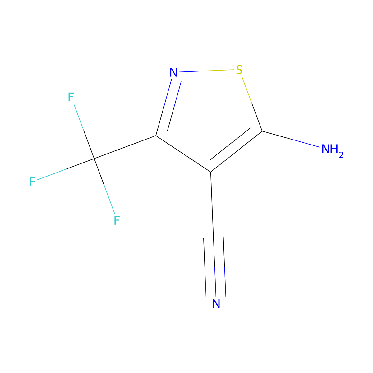 5-Amino-3-(trifluoromethyl)-1,2-thiazole-4-carbonitrile molecular structure, CAS 1094619-79-0