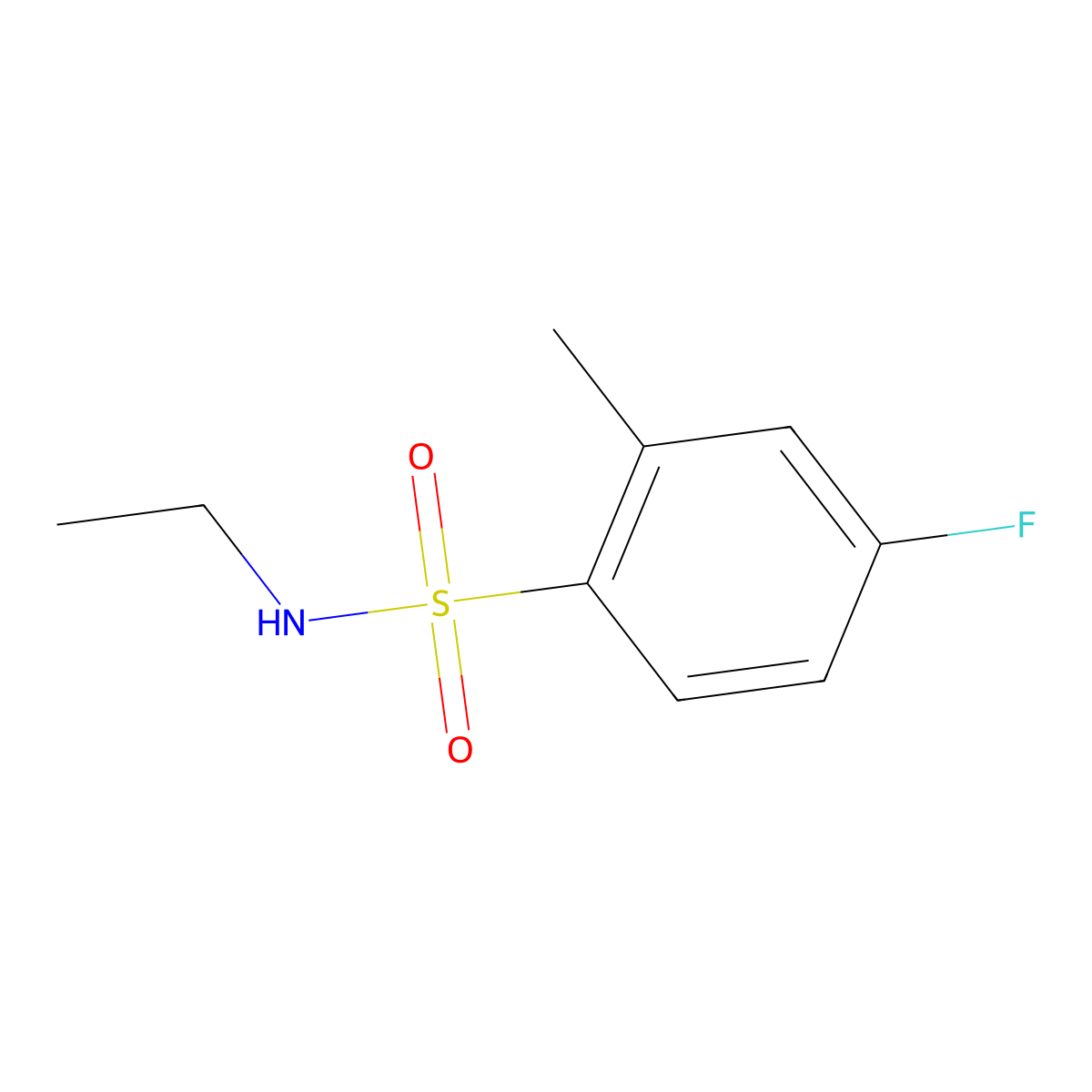 N-ethyl-4-fluoro-2-methylbenzenesulfonamide molecular structure, CAS 1094626-41-1