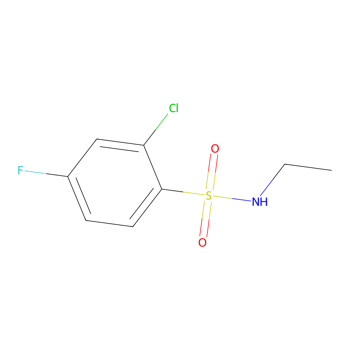 2-Chloro-N-ethyl-4-fluorobenzene-1-sulfonamide molecular structure, CAS 1094626-59-1