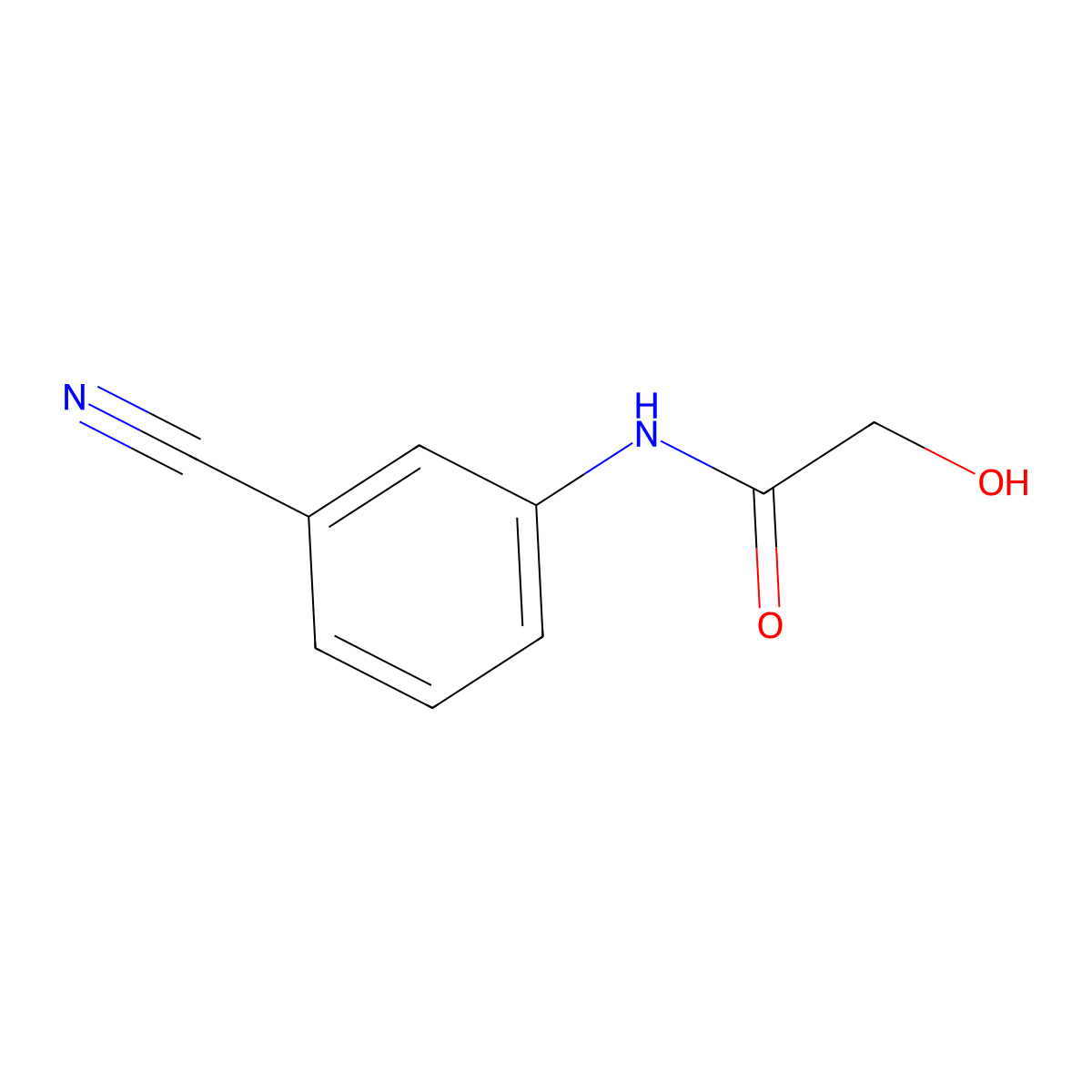 N-(3-cyanophenyl)-2-hydroxyacetamide molecular structure, CAS 1094627-46-9