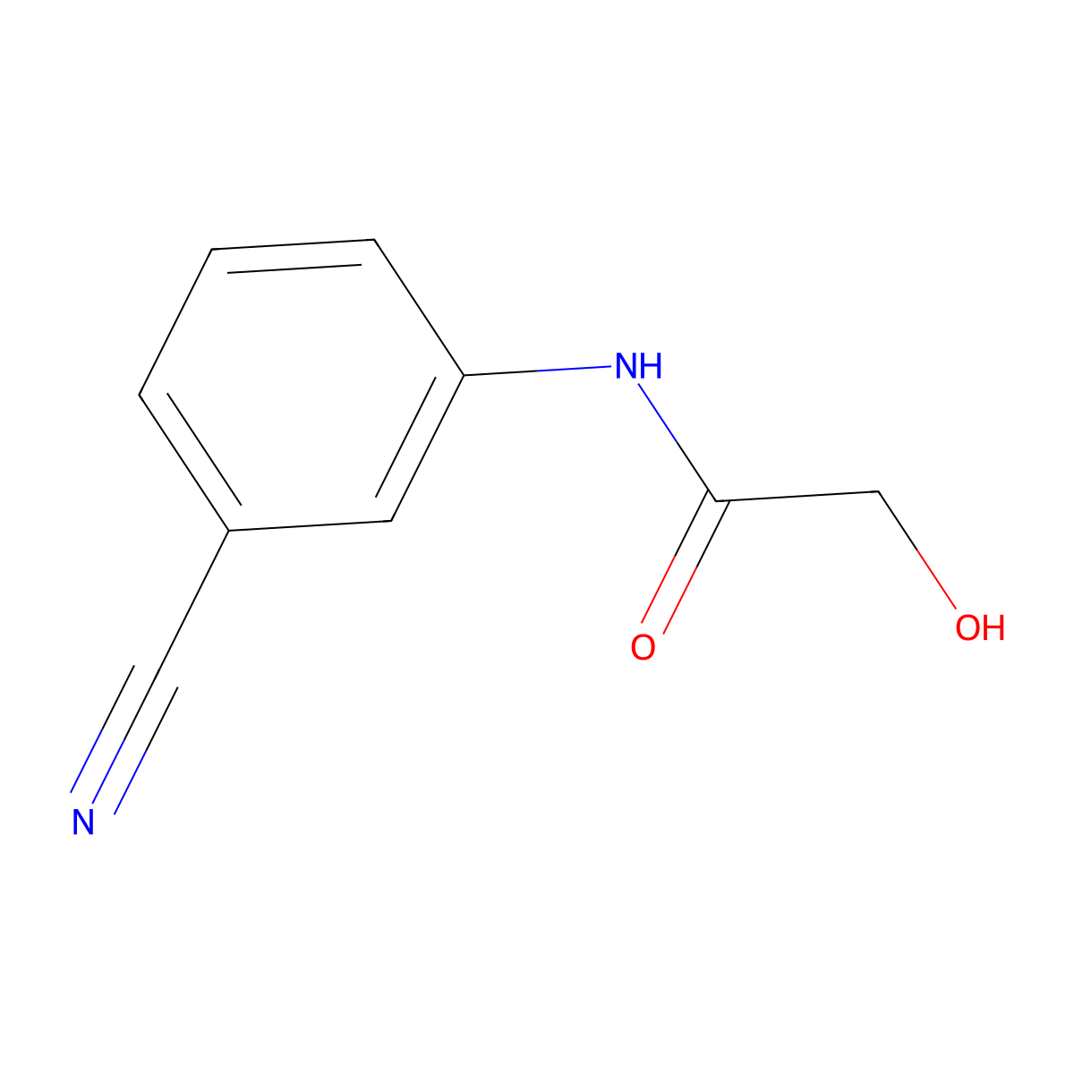N-(3-cyanophenyl)-2-hydroxyacetamide molecular structure, CAS 1094627-46-9