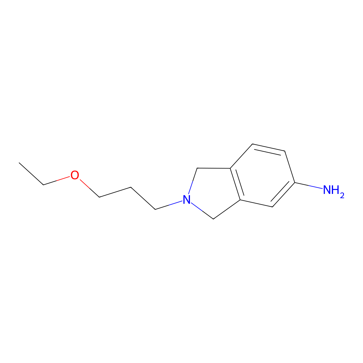 2-(3-ethoxypropyl)-2,3-dihydro-1H-isoindol-5-amine molecular structure, CAS 1094628-11-1
