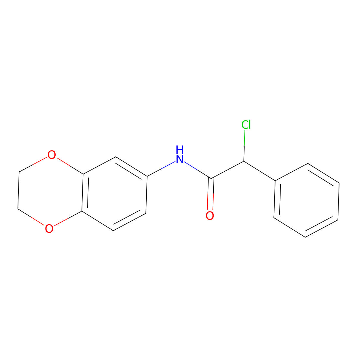 2-Chloro-N-(2,3-dihydro-1,4-benzodioxin-6-yl)-2-phenylacetamide molecular structure, CAS 1094628-68-8
