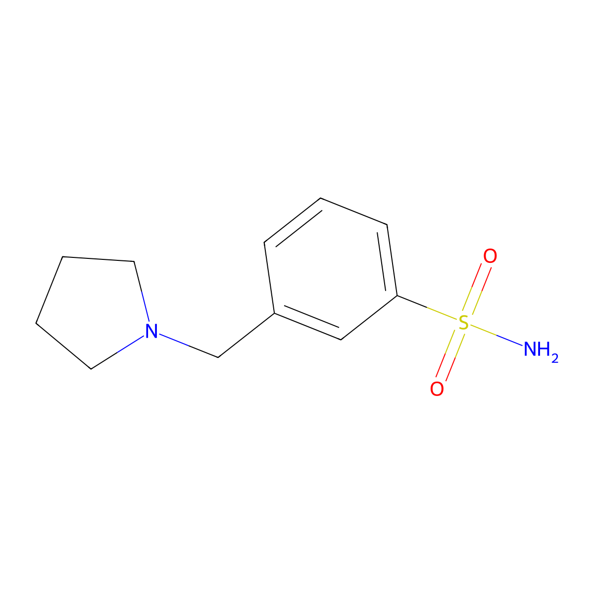 3-[(Pyrrolidin-1-yl)methyl]benzene-1-sulfonamide molecular structure, CAS 1094629-47-6