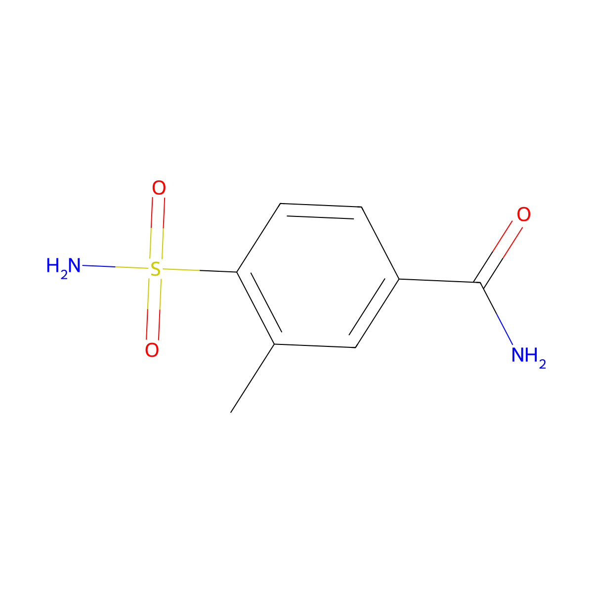 3-Methyl-4-sulfamoylbenzamide molecular structure, CAS 1094629-48-7