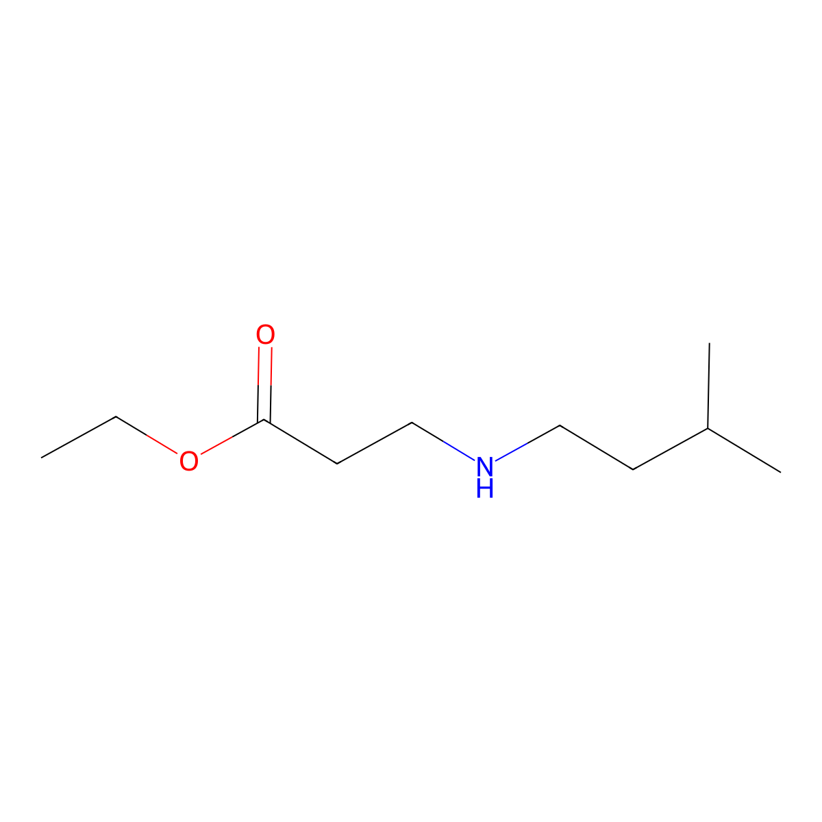 Ethyl 3-[(3-methylbutyl)amino]propanoate molecular structure, CAS 1094629-94-3