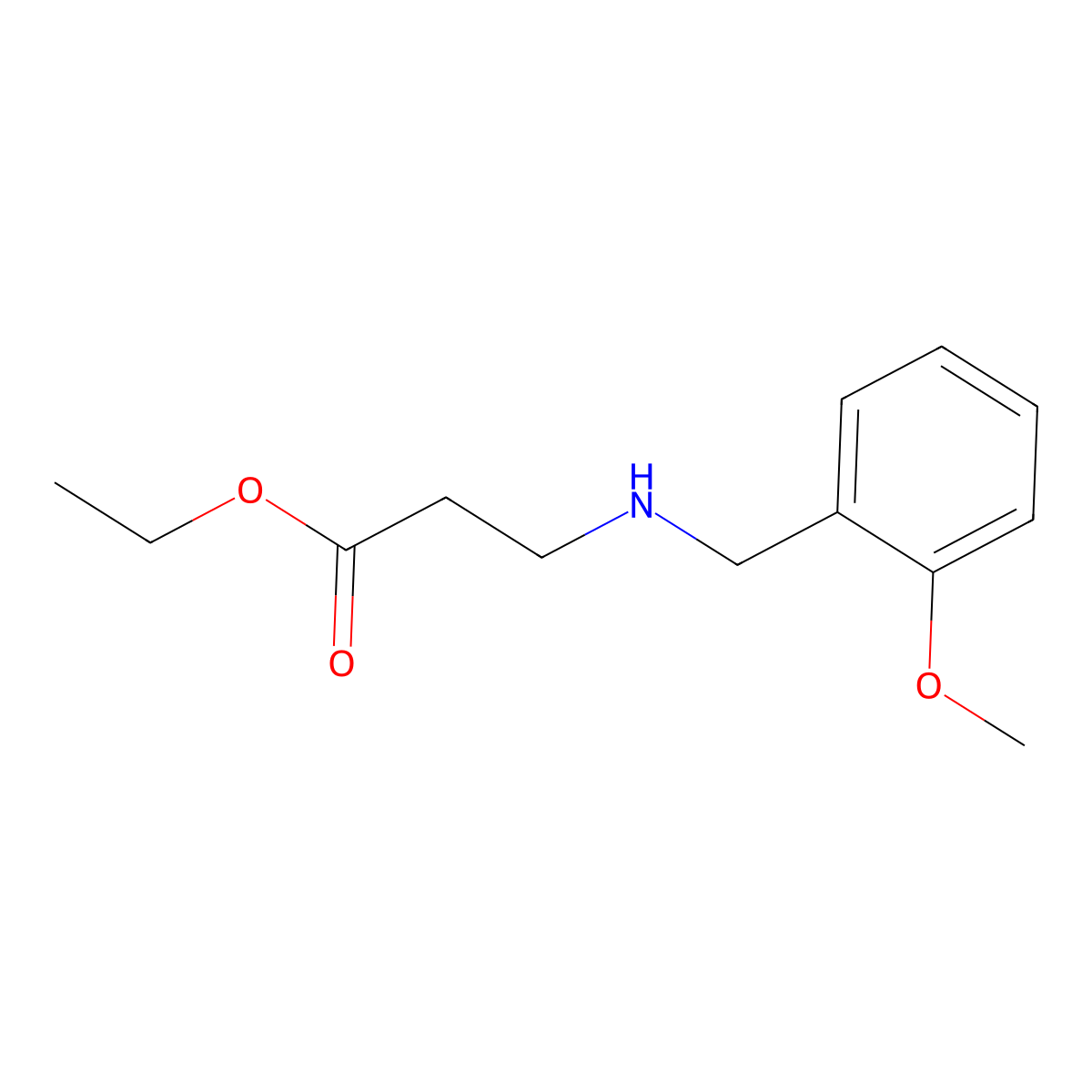 Ethyl 3-{[(2-methoxyphenyl)methyl]amino}propanoate molecular structure, CAS 1094629-97-6