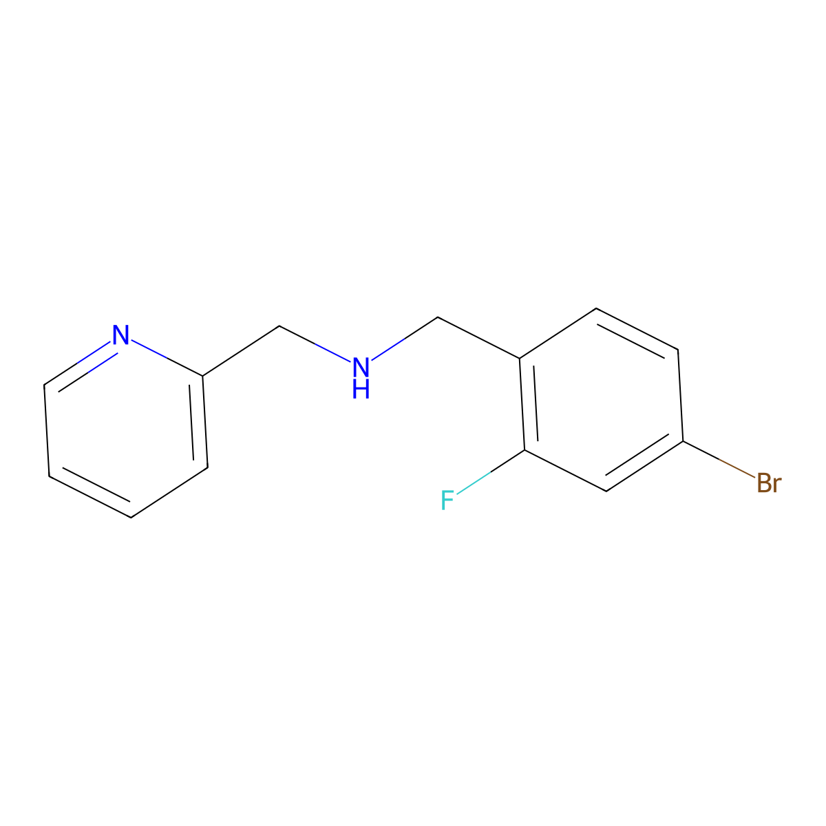 [(4-Bromo-2-fluorophenyl)methyl](pyridin-2-ylmethyl)amine molecular structure, CAS 1094630-00-8