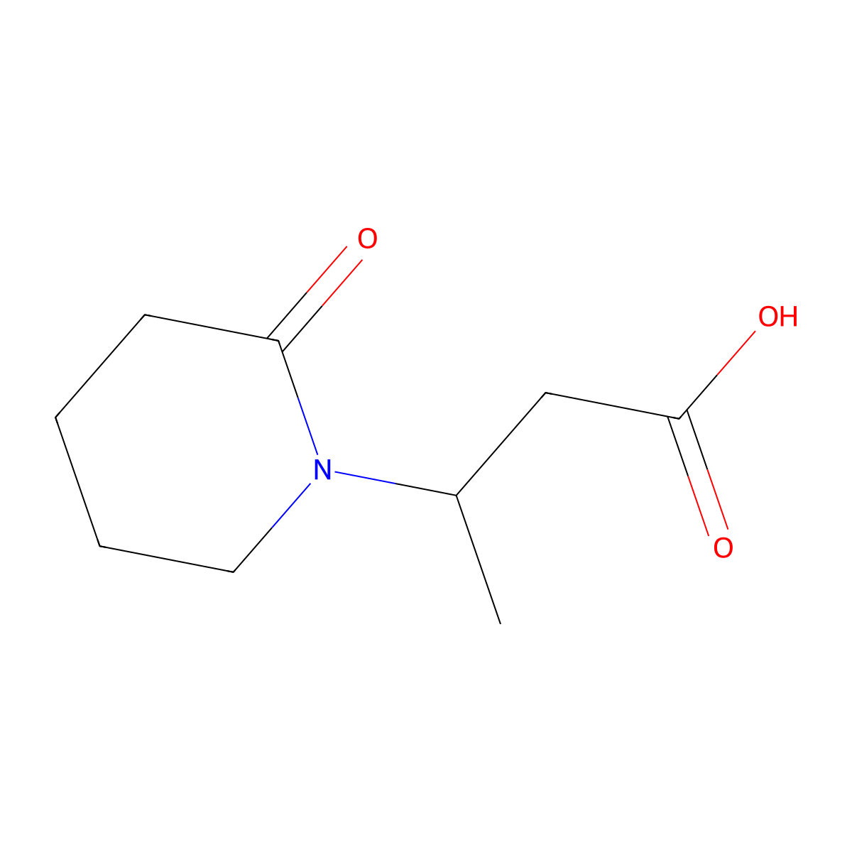 3-(2-Oxopiperidin-1-yl)butanoic acid molecular structure, CAS 1094630-83-7