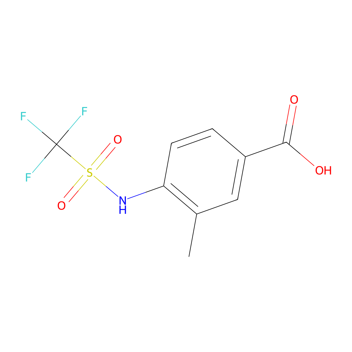 3-Methyl-4-trifluoromethanesulfonamidobenzoic acid molecular structure, CAS 1094630-91-7
