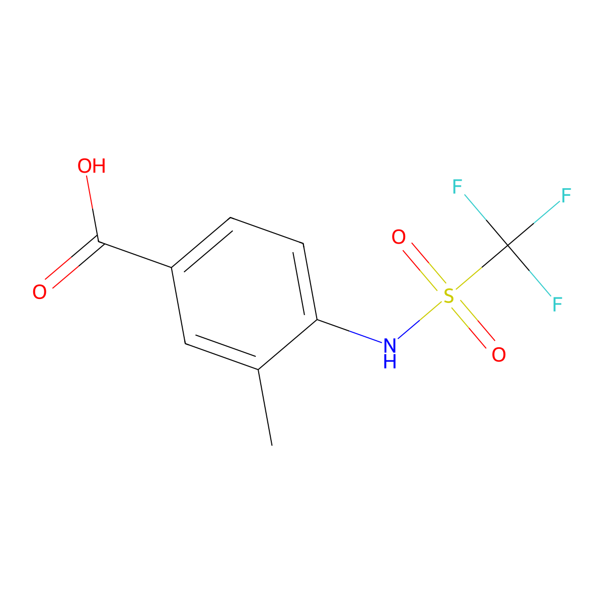 3-Methyl-4-trifluoromethanesulfonamidobenzoic acid molecular structure, CAS 1094630-91-7