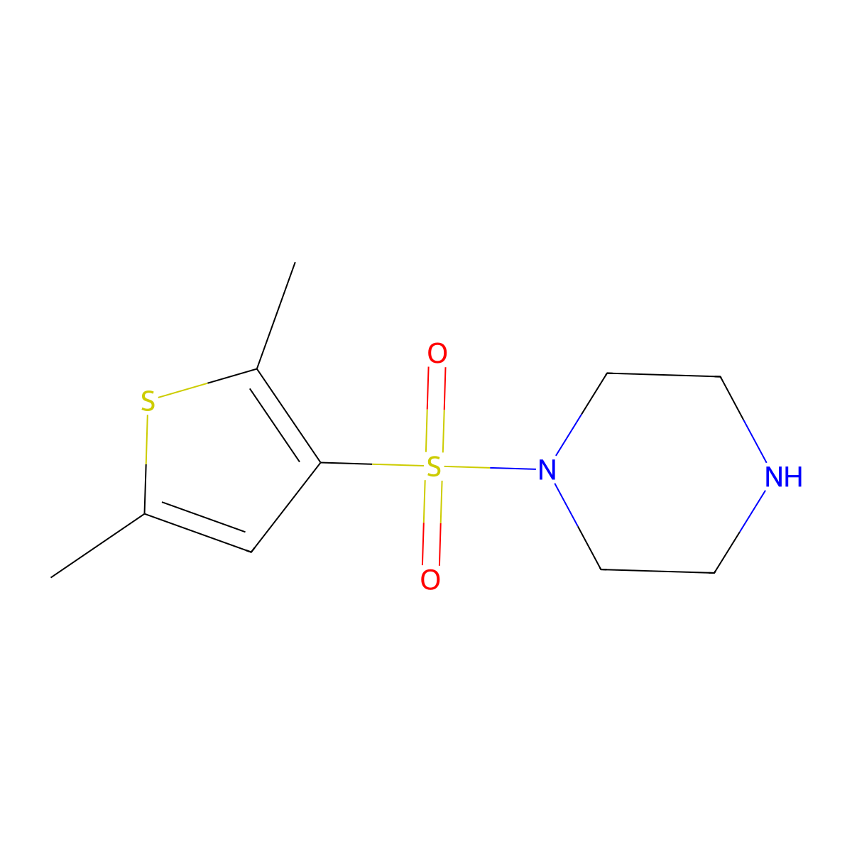 1-[(2,5-Dimethylthiophen-3-yl)sulfonyl]piperazine molecular structure, CAS 1094631-09-0