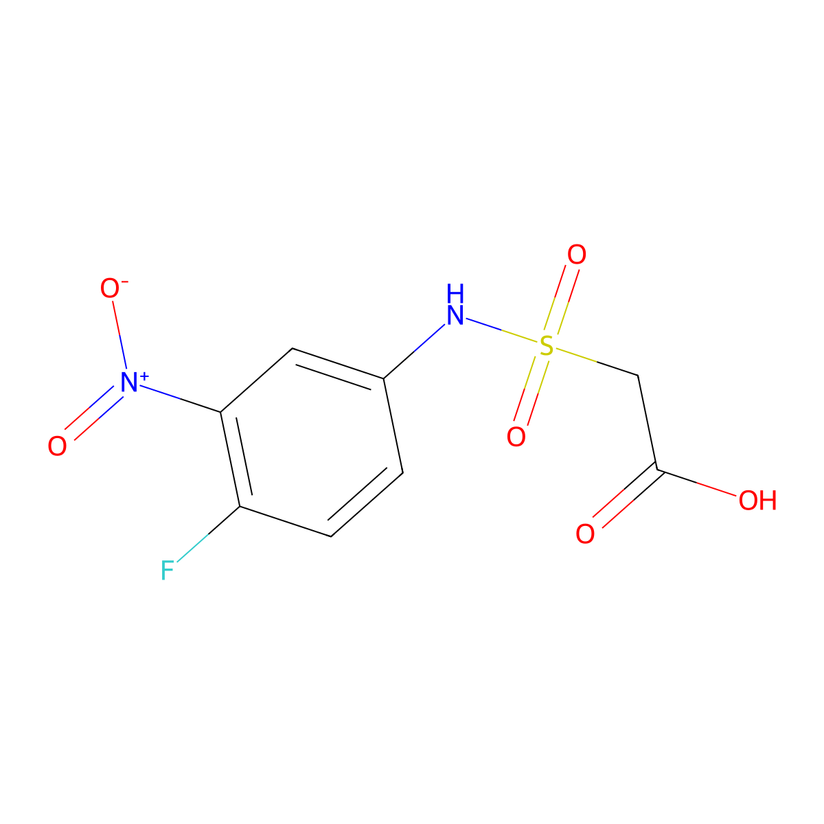 2-[(4-Fluoro-3-nitrophenyl)sulfamoyl]acetic acid molecular structure, CAS 1094631-19-2