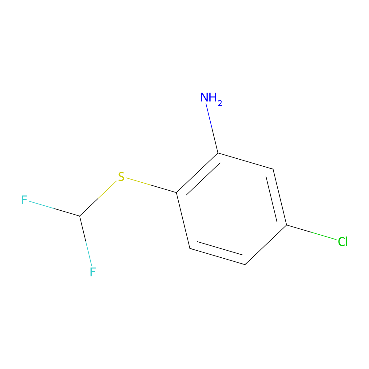 5-Chloro-2-[(difluoromethyl)sulfanyl]aniline molecular structure, CAS 1094633-34-7