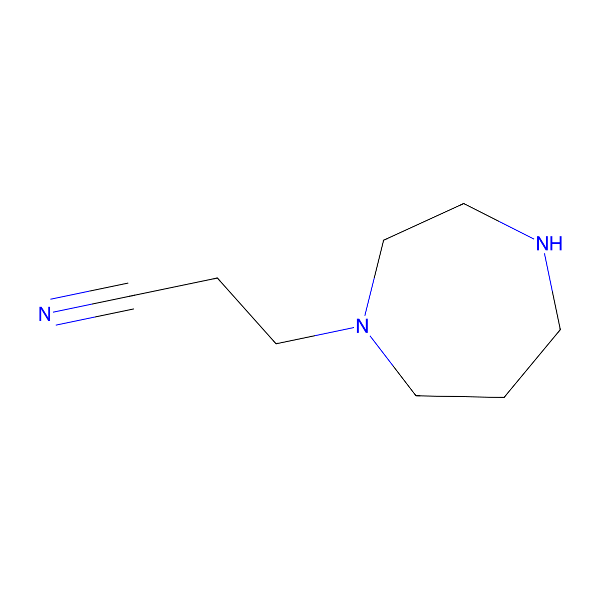 3-(1,4-Diazepan-1-yl)propanenitrile molecular structure, CAS 1094633-63-2