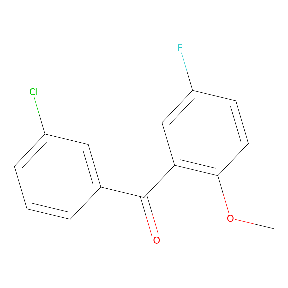 Methanone, (3-chlorophenyl)(5-fluoro-2-methoxyphenyl)- molecular structure, CAS 1094639-36-7