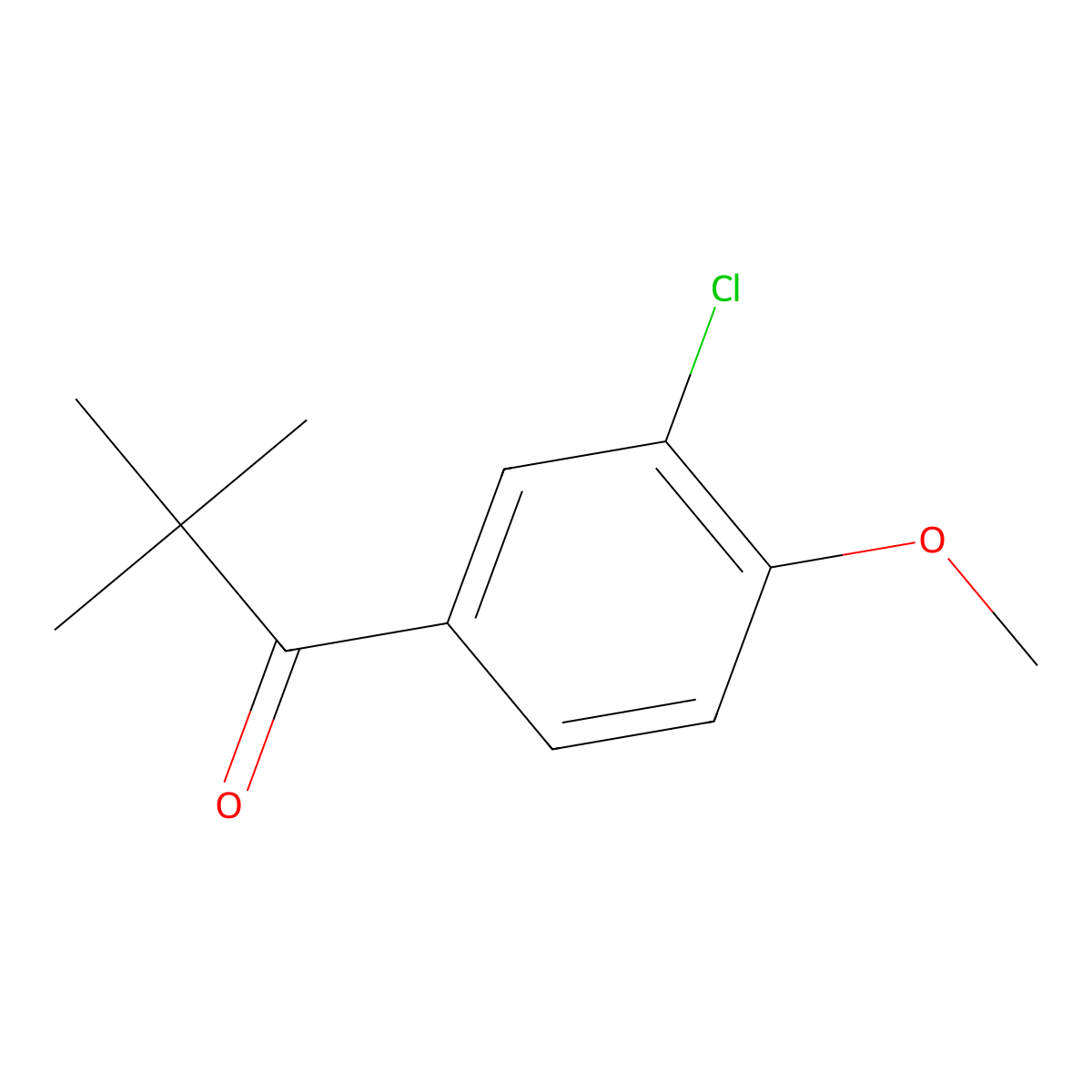 1-(3-Chloro-4-methoxyphenyl)-2,2-dimethyl-1-propanone molecular structure, CAS 1094639-50-5