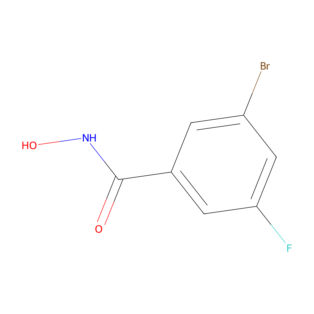 3-bromo-5-fluoro-N-hydroxybenzamide molecular structure, CAS 1094640-15-9