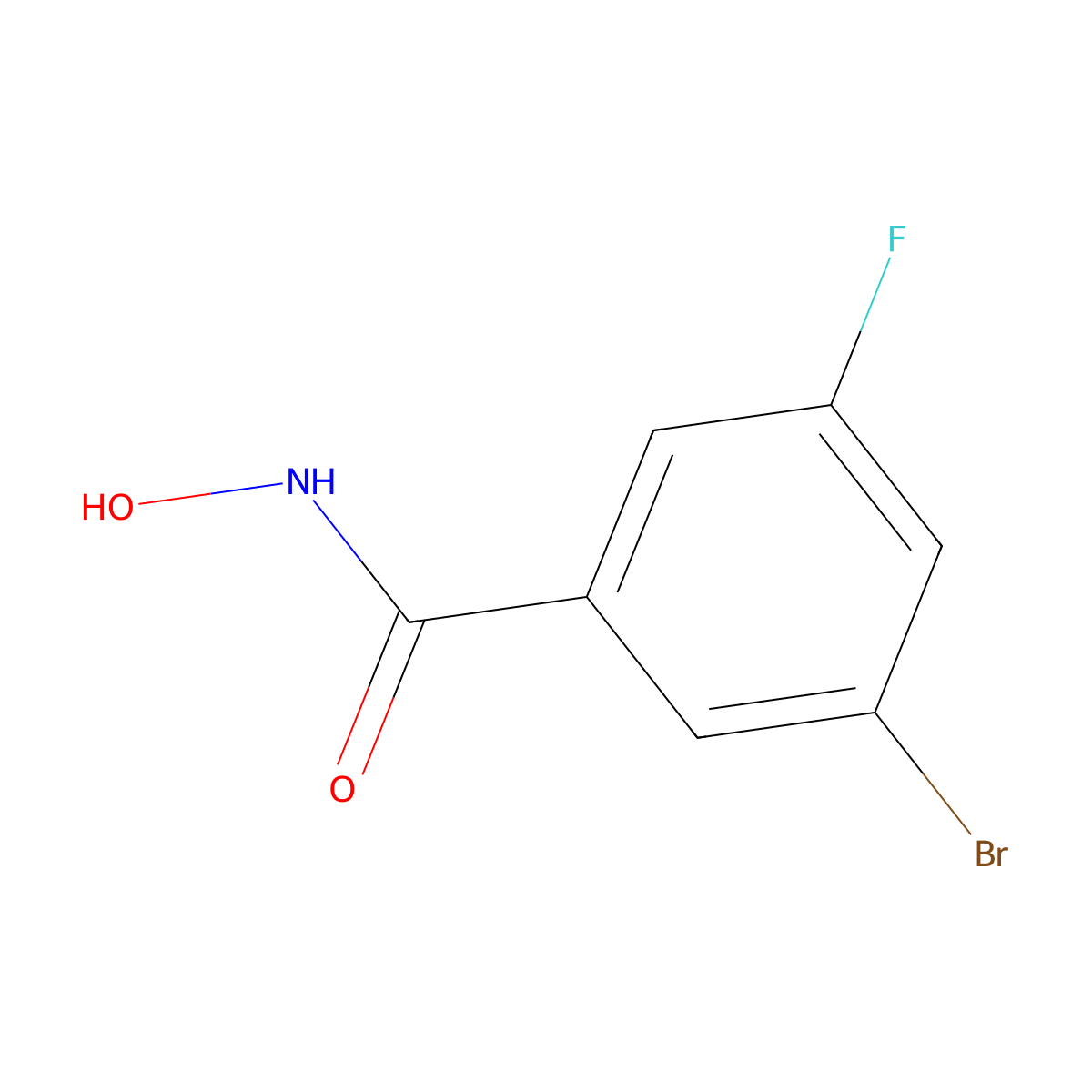 3-bromo-5-fluoro-N-hydroxybenzamide molecular structure, CAS 1094640-15-9