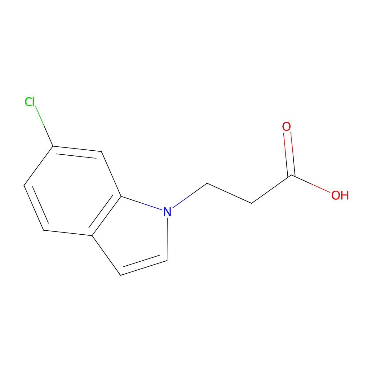 3-(6-chloro-1H-indol-1-yl)propanoic acid molecular structure, CAS 1094641-37-8