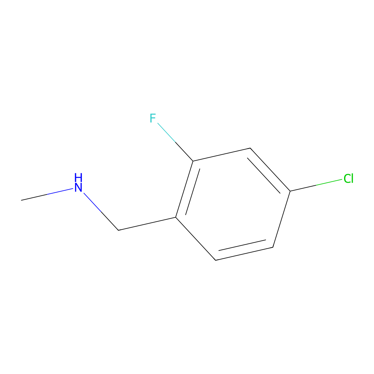 4-Chloro-2-fluoro-N-methylbenzenemethanamine molecular structure, CAS 1094641-62-9