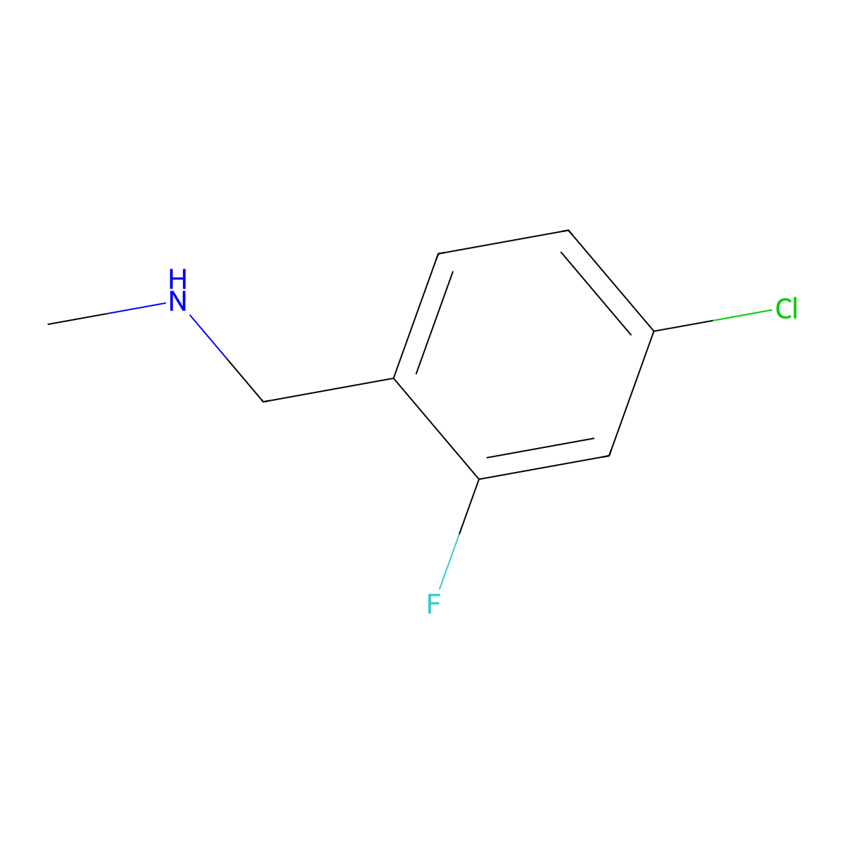 4-Chloro-2-fluoro-N-methylbenzenemethanamine molecular structure, CAS 1094641-62-9