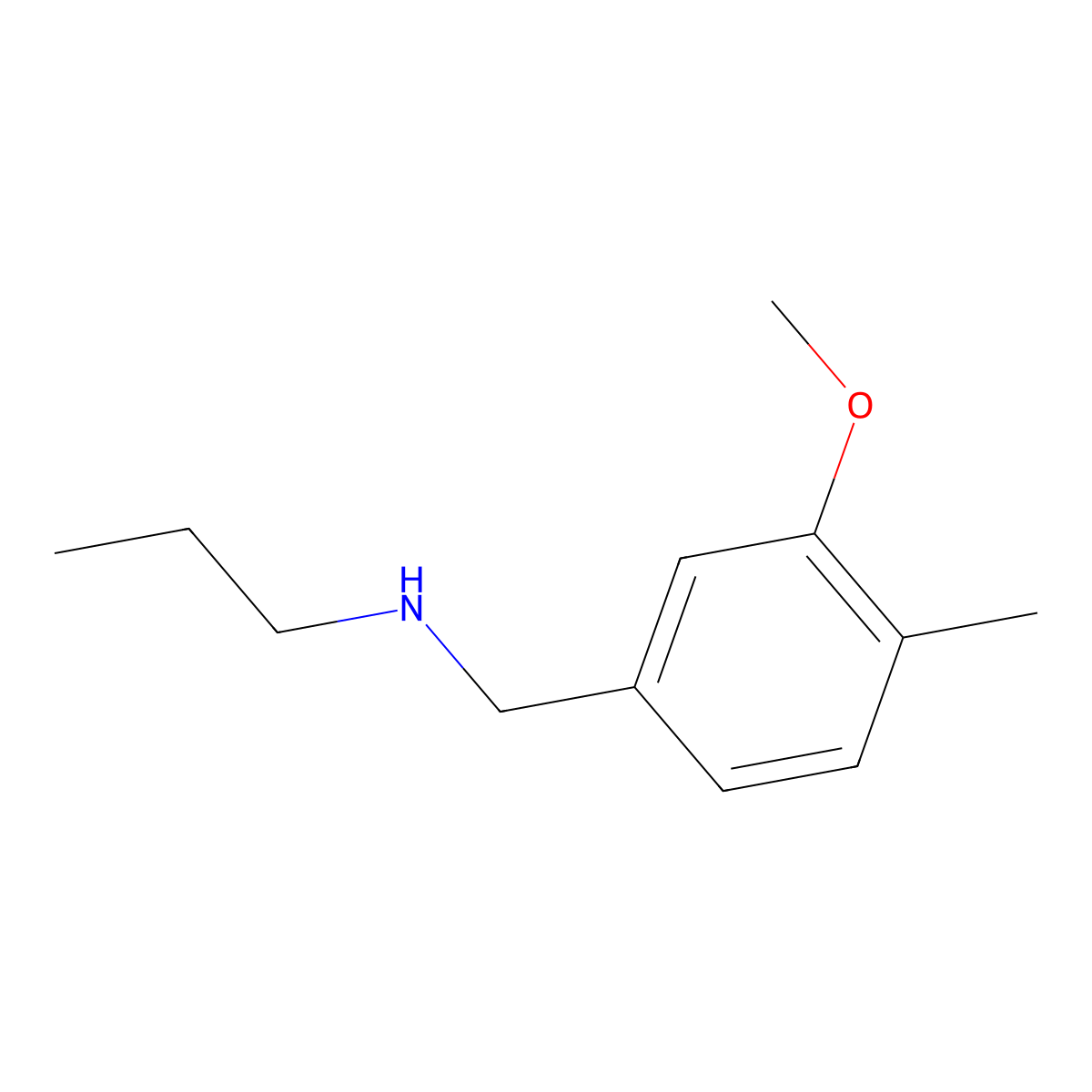 ((3-Methoxy-4-methylphenyl)methyl)(propyl)amine molecular structure, CAS 1094641-71-0