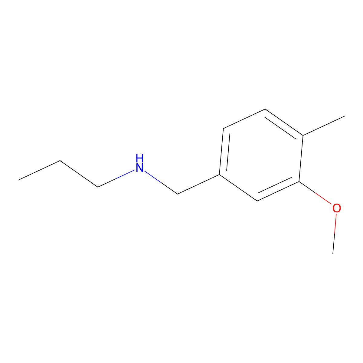 ((3-Methoxy-4-methylphenyl)methyl)(propyl)amine molecular structure, CAS 1094641-71-0