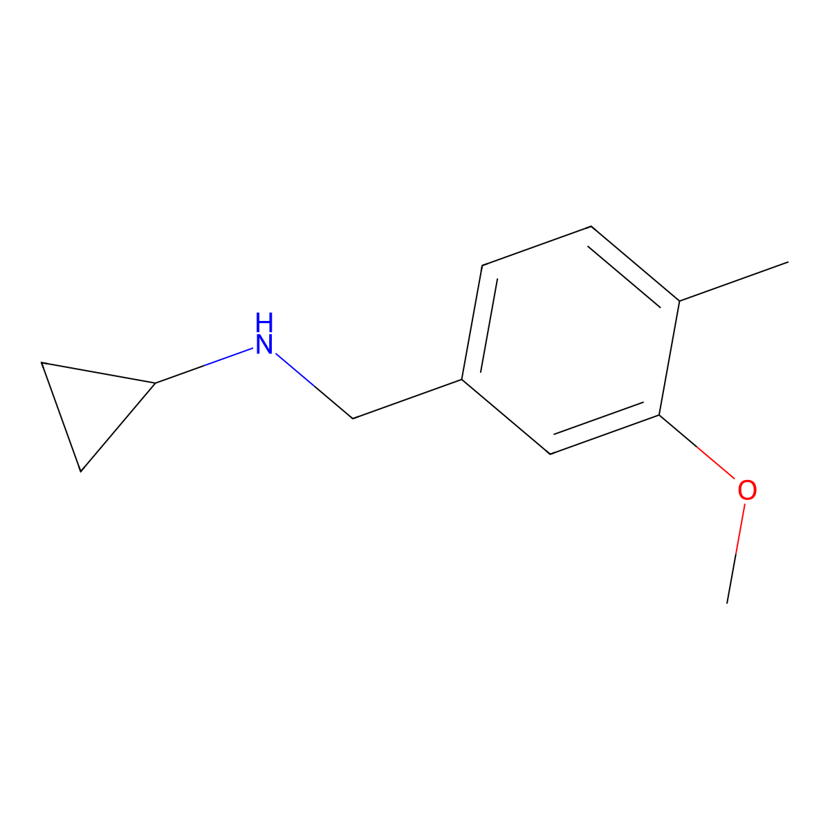 Cyclopropyl-(3-methoxy-4-methylbenzyl)-amine molecular structure, CAS 1094641-85-6