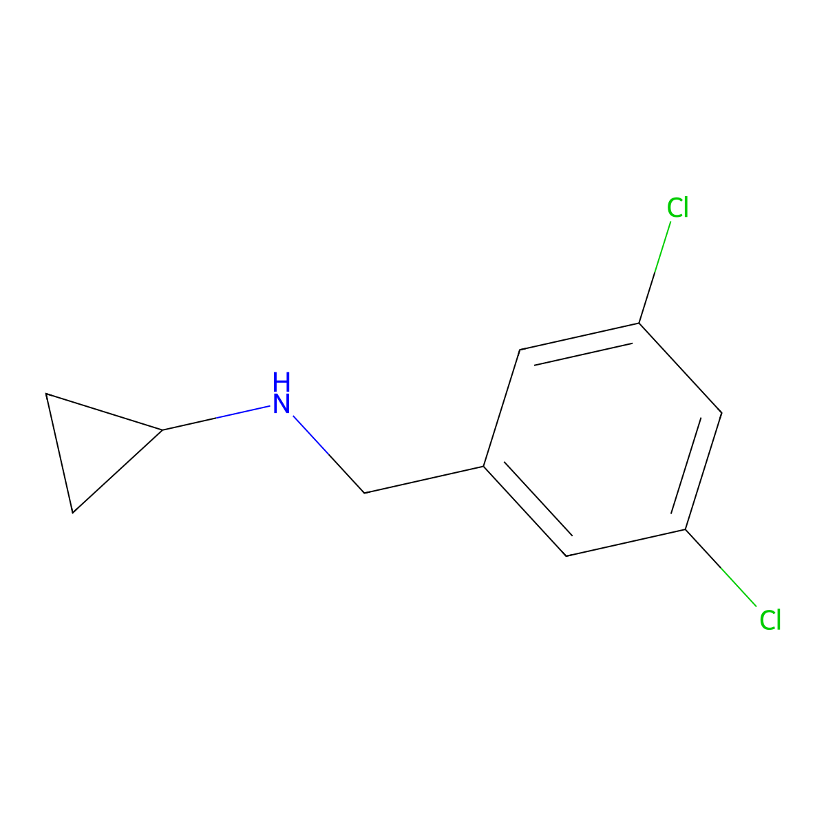 N-[(3,5-dichlorophenyl)methyl]cyclopropanamine molecular structure, CAS 1094641-89-0