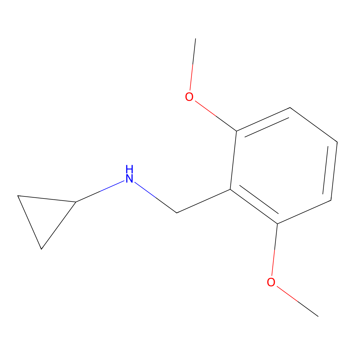 N-[(2,6-dimethoxyphenyl)methyl]cyclopropanamine molecular structure, CAS 1094641-90-3