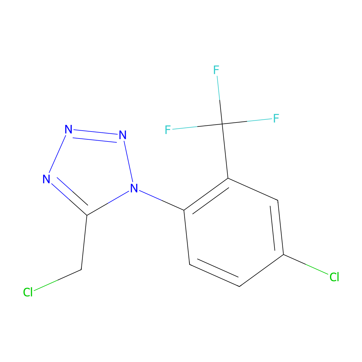 1-[4-chloro-2-(trifluoromethyl)phenyl]-5-(chloromethyl)-1H-1,2,3,4-tetrazole molecular structure, CAS 1094642-43-9