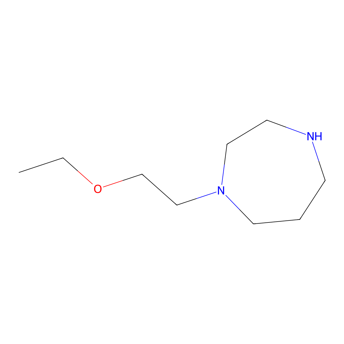 1-(2-Ethoxyethyl)-1,4-diazepane molecular structure, CAS 1094643-96-5