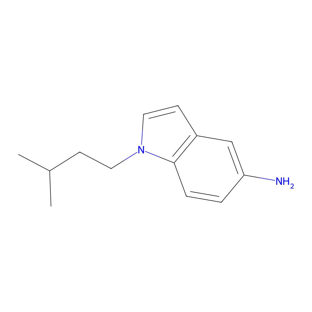 1-(3-methylbutyl)-1H-indol-5-amine molecular structure, CAS 1094646-06-6