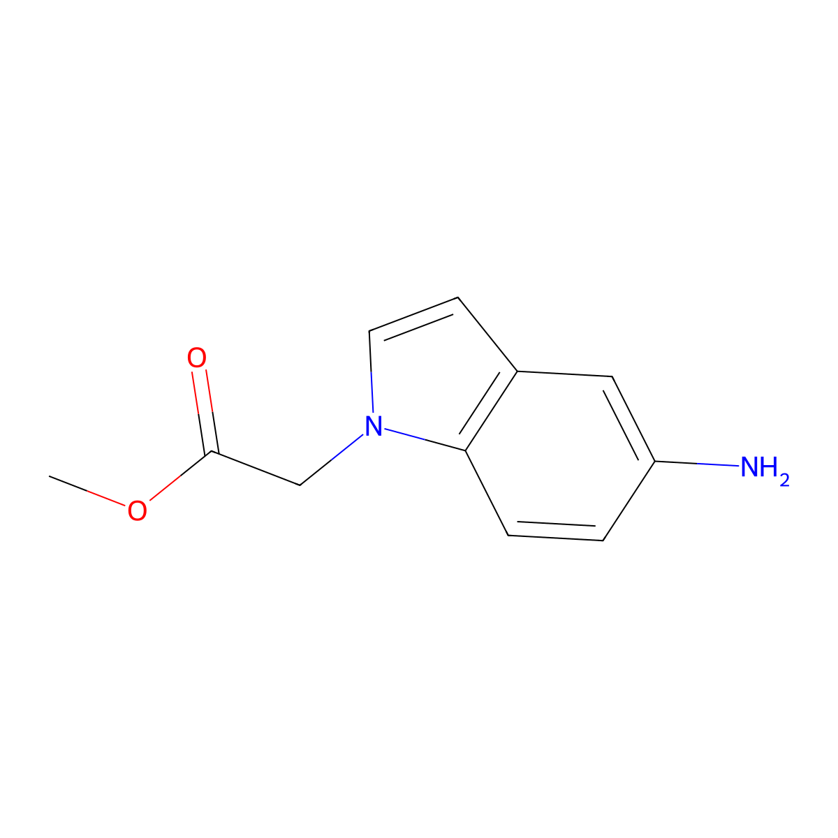 methyl 2-(5-amino-1H-indol-1-yl)acetate molecular structure, CAS 1094646-15-7