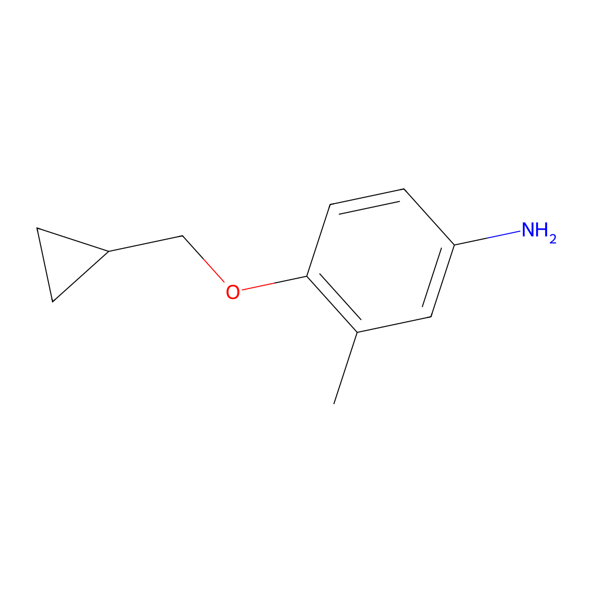 4-(Cyclopropylmethoxy)-3-methylaniline molecular structure, CAS 1094646-64-6