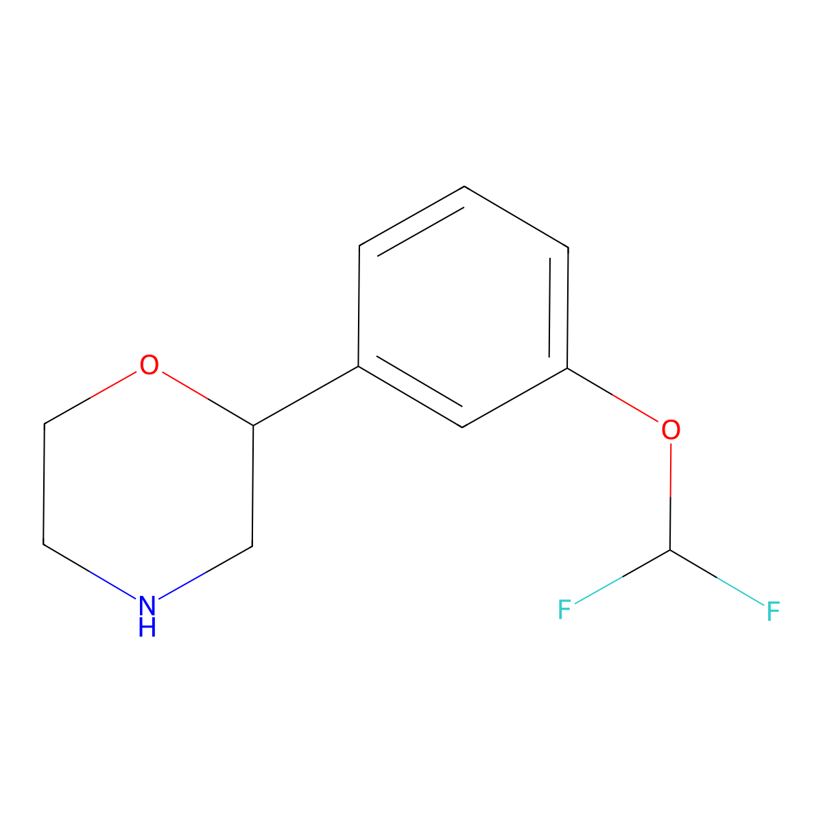 2-[3-(Difluoromethoxy)phenyl]morpholine molecular structure, CAS 1094649-73-6