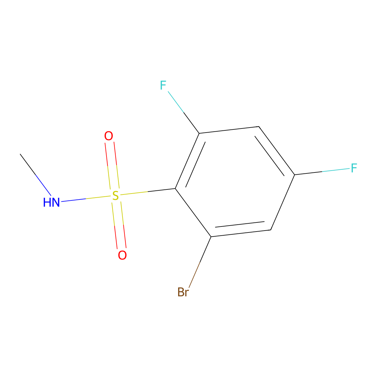 2-Bromo-4,6-difluoro-N-methylbenzene-1-sulfonamide molecular structure, CAS 1094650-10-8