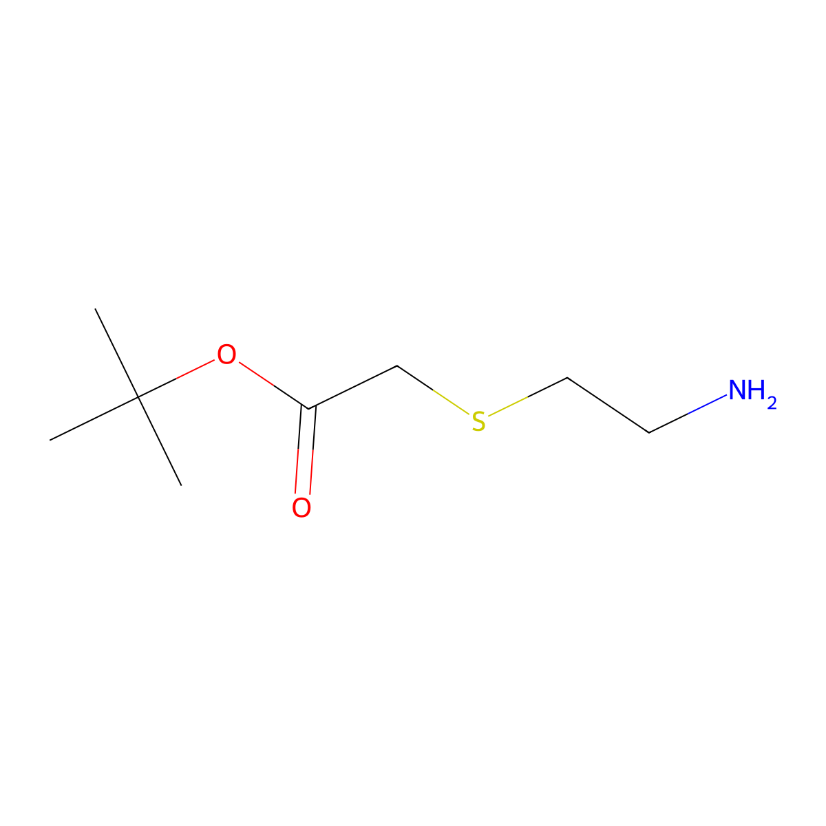 Tert-butyl 2-[(2-aminoethyl)sulfanyl]acetate molecular structure, CAS 1094650-42-6