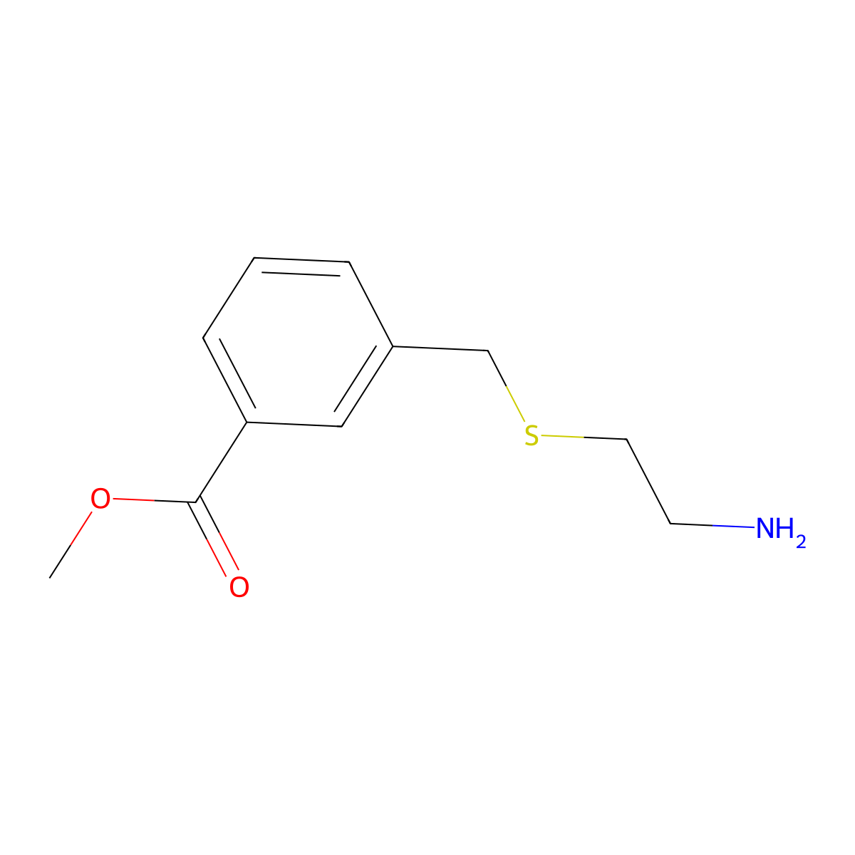 Methyl 3-{[(2-aminoethyl)sulfanyl]methyl}benzoate molecular structure, CAS 1094651-21-4