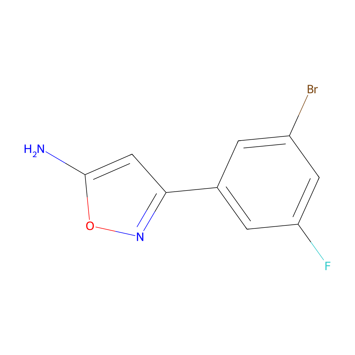 3-(3-Bromo-5-fluorophenyl)isoxazol-5-amine molecular structure, CAS 1094651-39-4