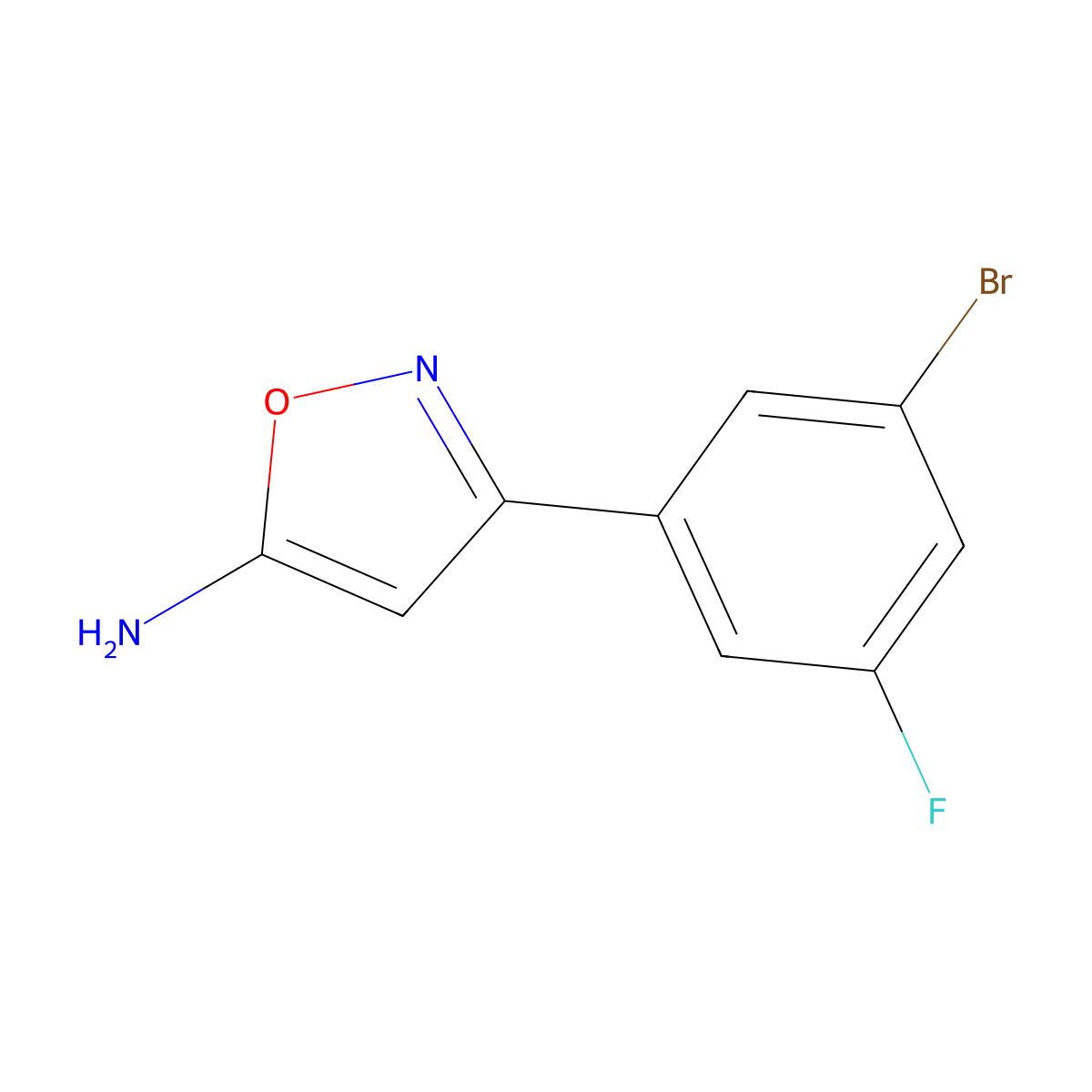 3-(3-Bromo-5-fluorophenyl)isoxazol-5-amine molecular structure, CAS 1094651-39-4