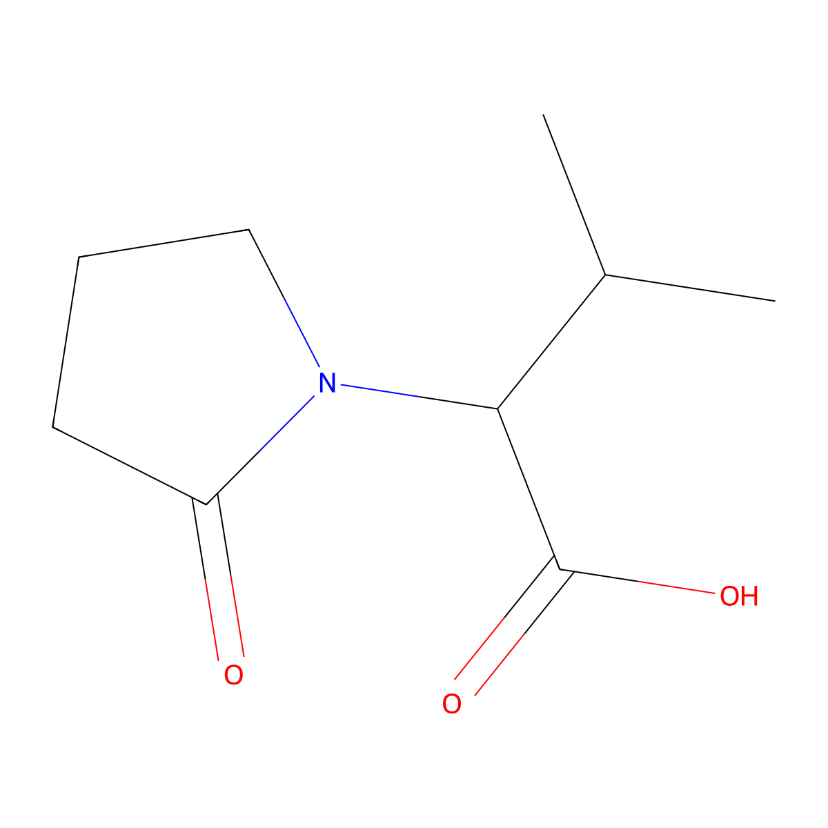 3-Methyl-2-(2-oxopyrrolidin-1-yl)butanoic acid molecular structure, CAS 1094652-93-3