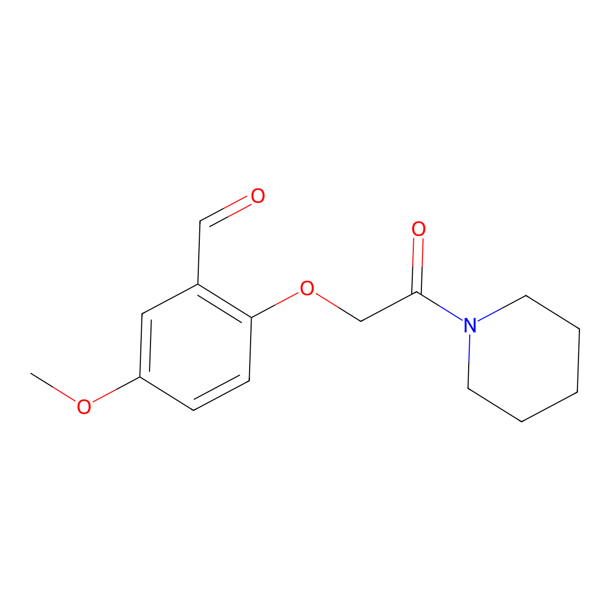 5-Methoxy-2-(2-oxo-2-(piperidin-1-yl)ethoxy)benzaldehyde molecular structure, CAS 1094653-70-9