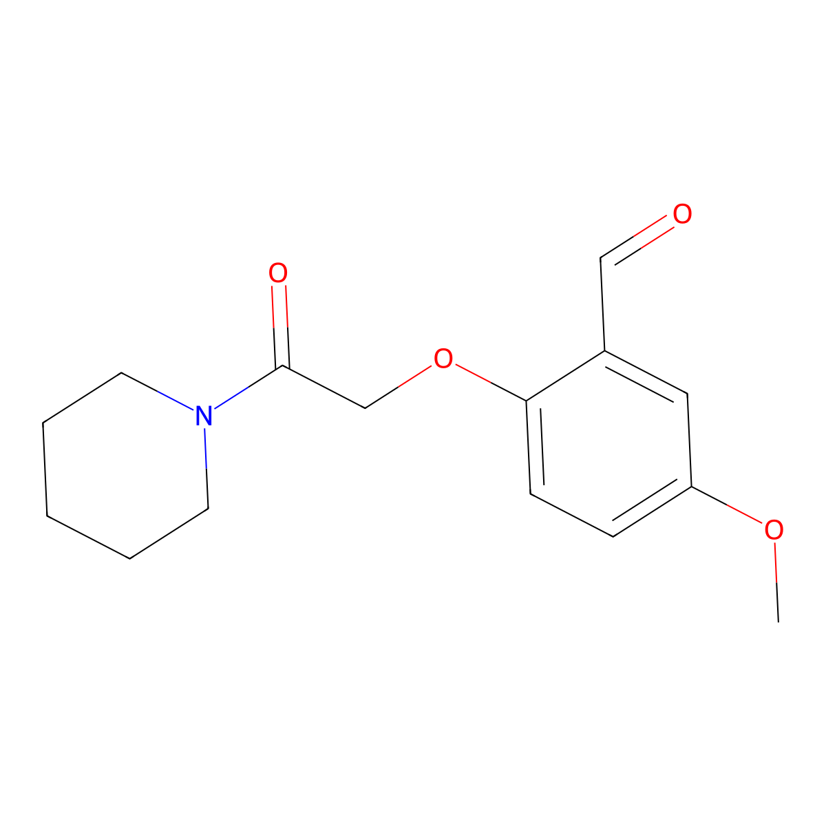 5-Methoxy-2-(2-oxo-2-(piperidin-1-yl)ethoxy)benzaldehyde molecular structure, CAS 1094653-70-9