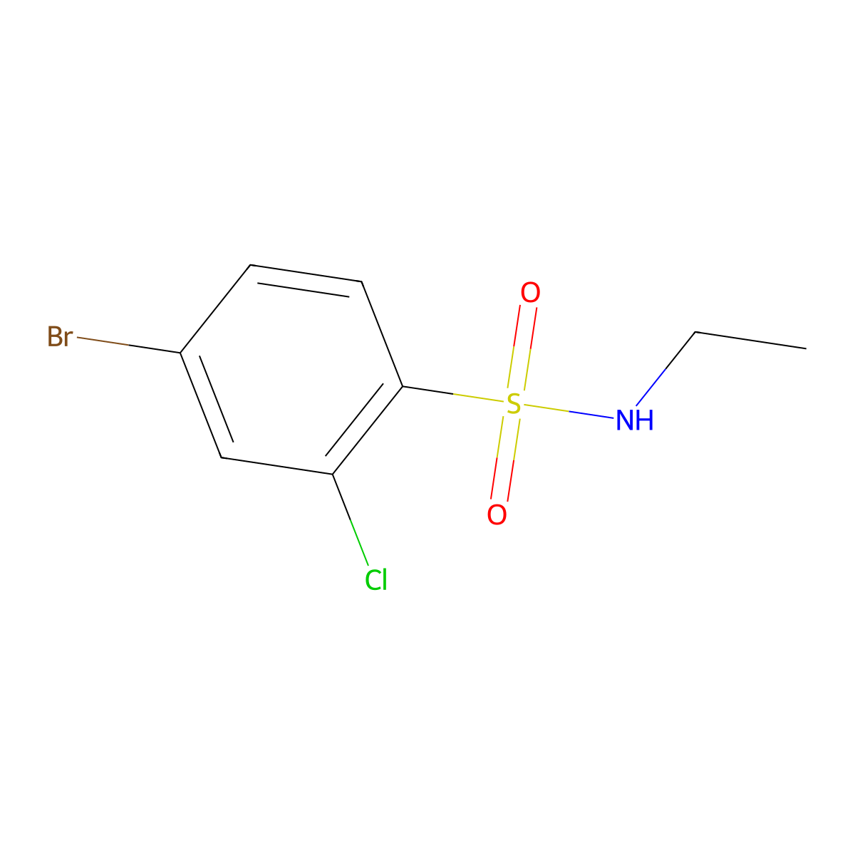 4-bromo-2-chloro-N-ethylbenzene-1-sulfonamide molecular structure, CAS 1094654-06-4